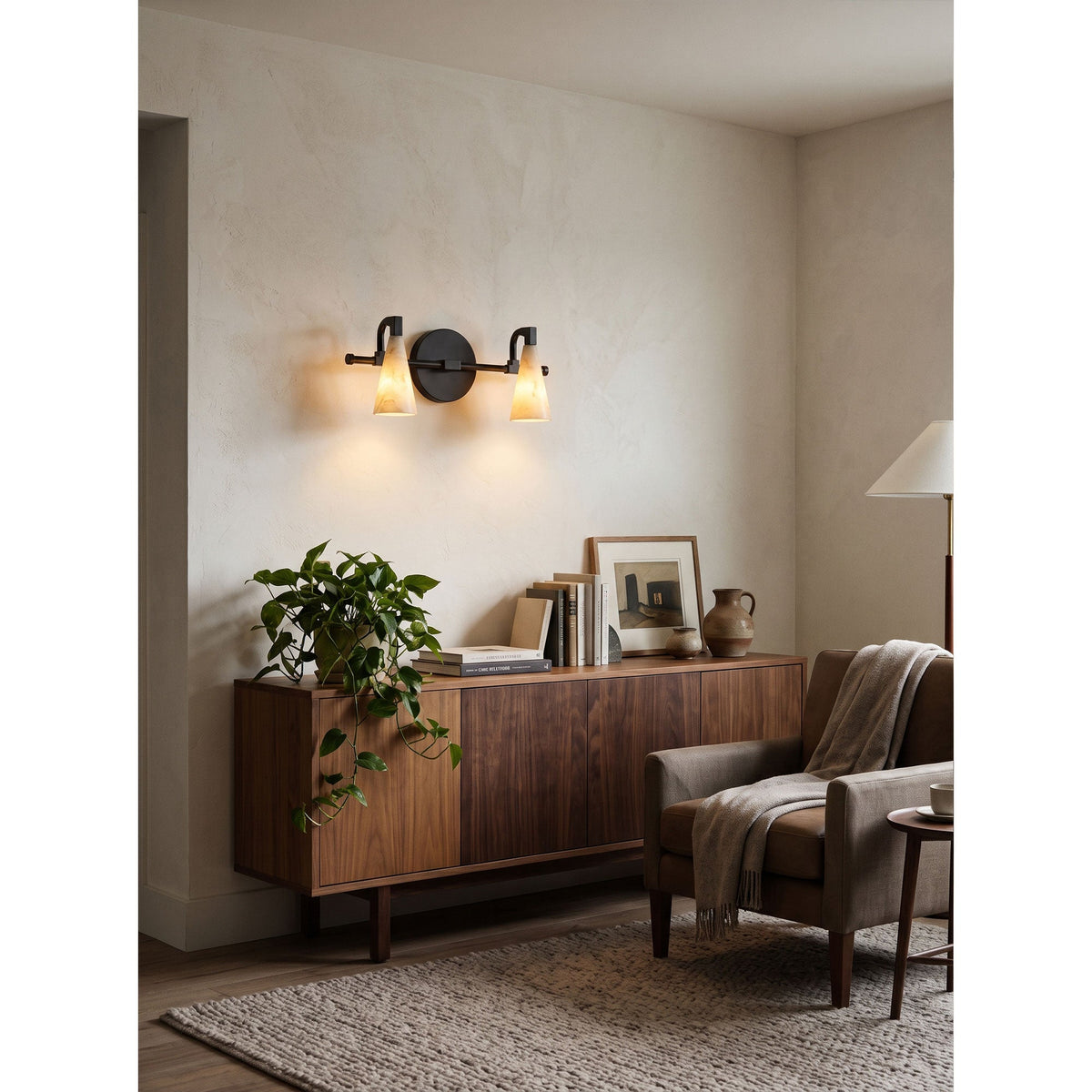 Bradley Vanity Alabaster Wall Sconce