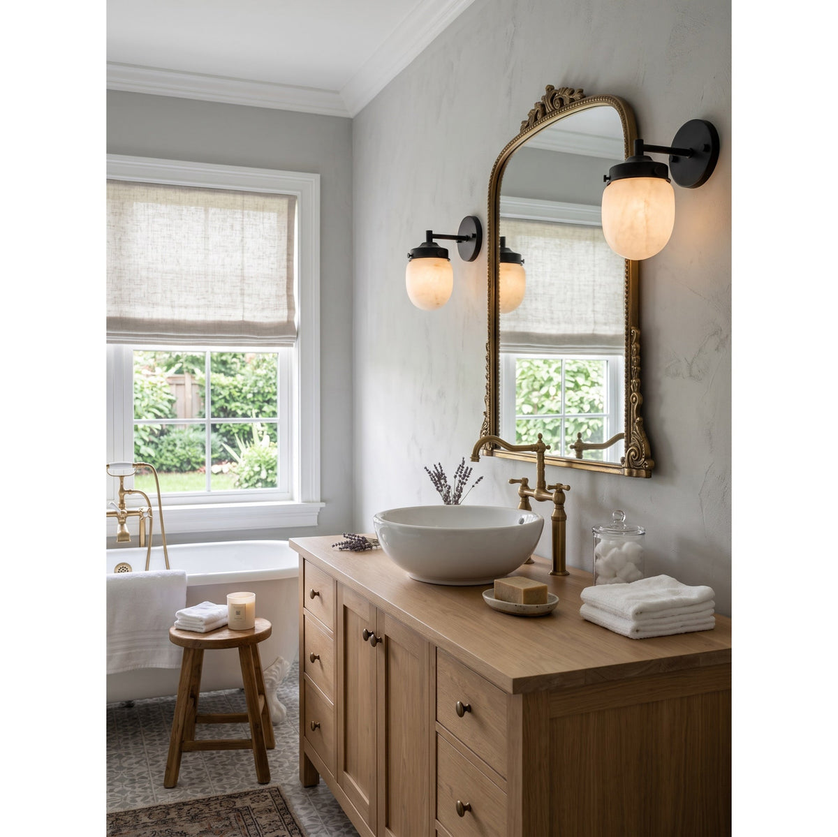 Bullet-shaped Alabaster Wall Sconce