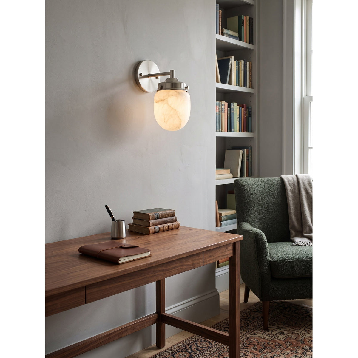 Bullet-shaped Alabaster Wall Sconce