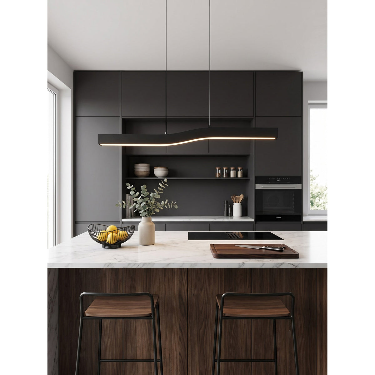 Camur Brass Linear Chandelier