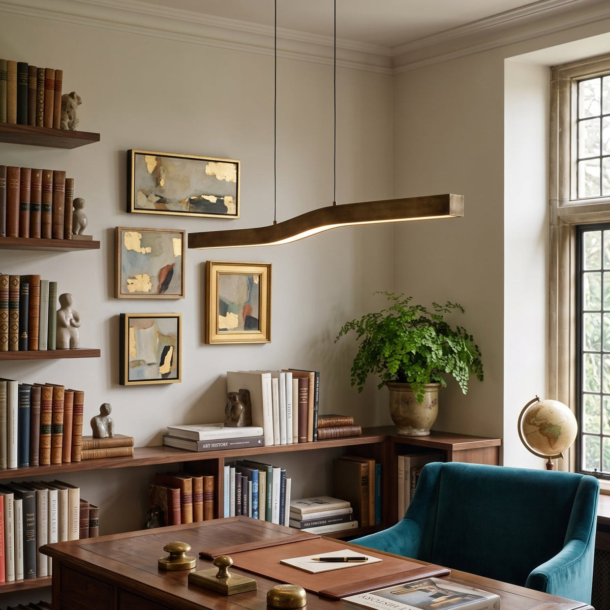 Camur Brass Linear Chandelier