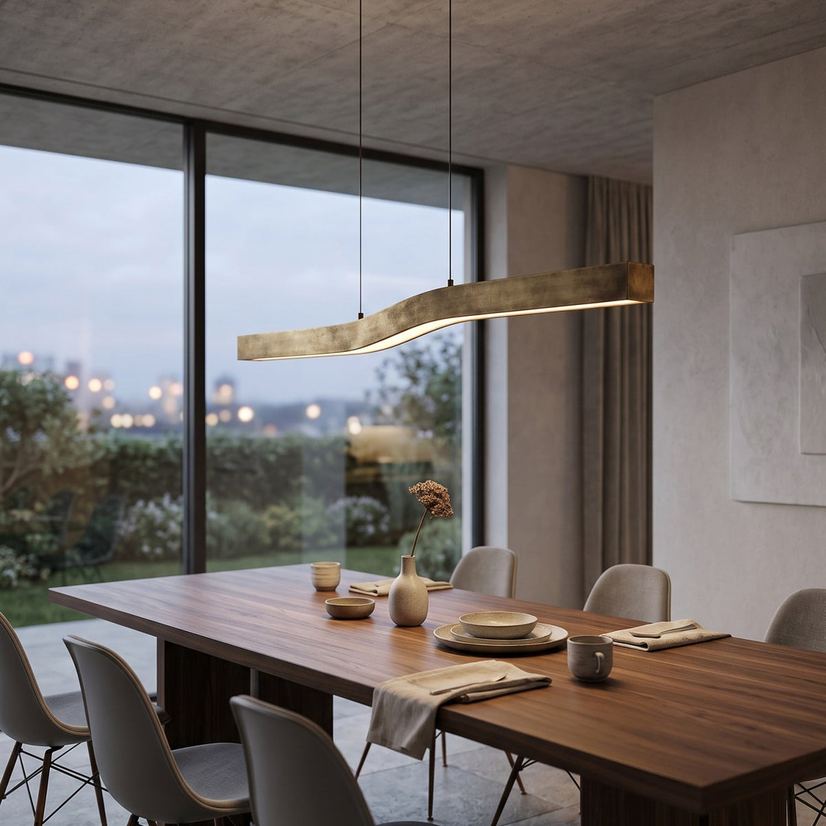 Camur Brass Linear Chandelier