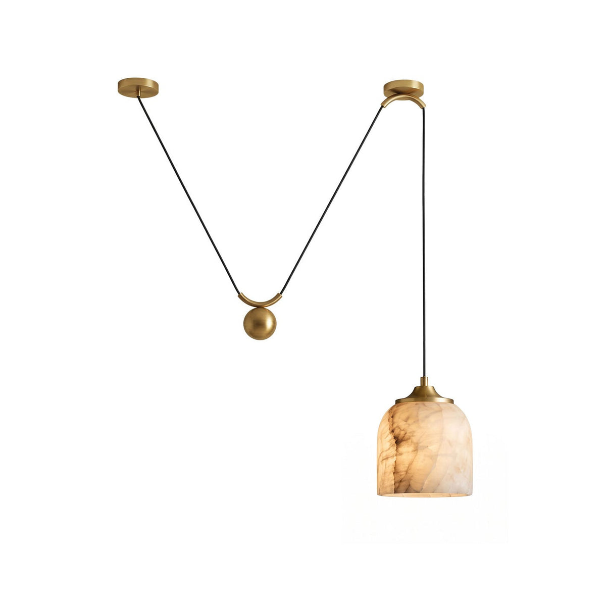 Chart Alabaster Counterweight Pendant Lamp