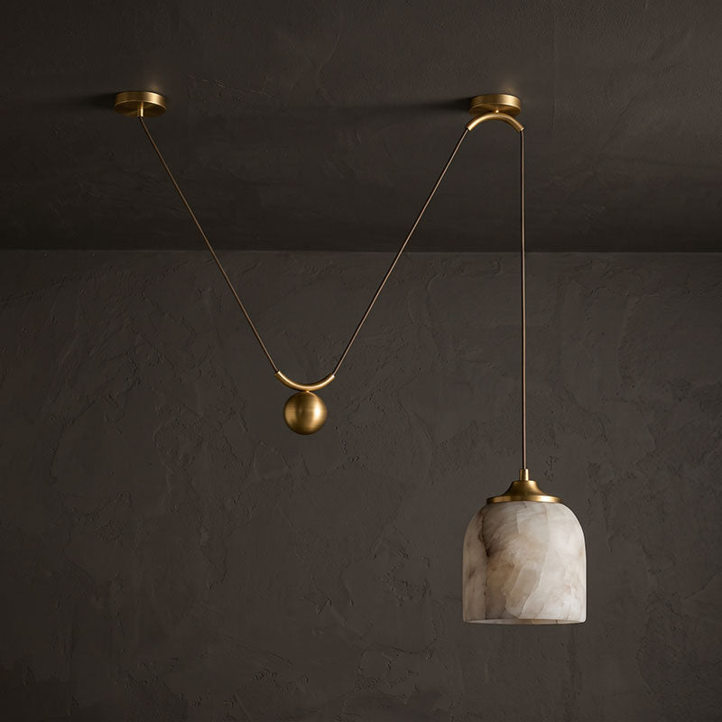 Chart Alabaster Counterweight Pendant Lamp