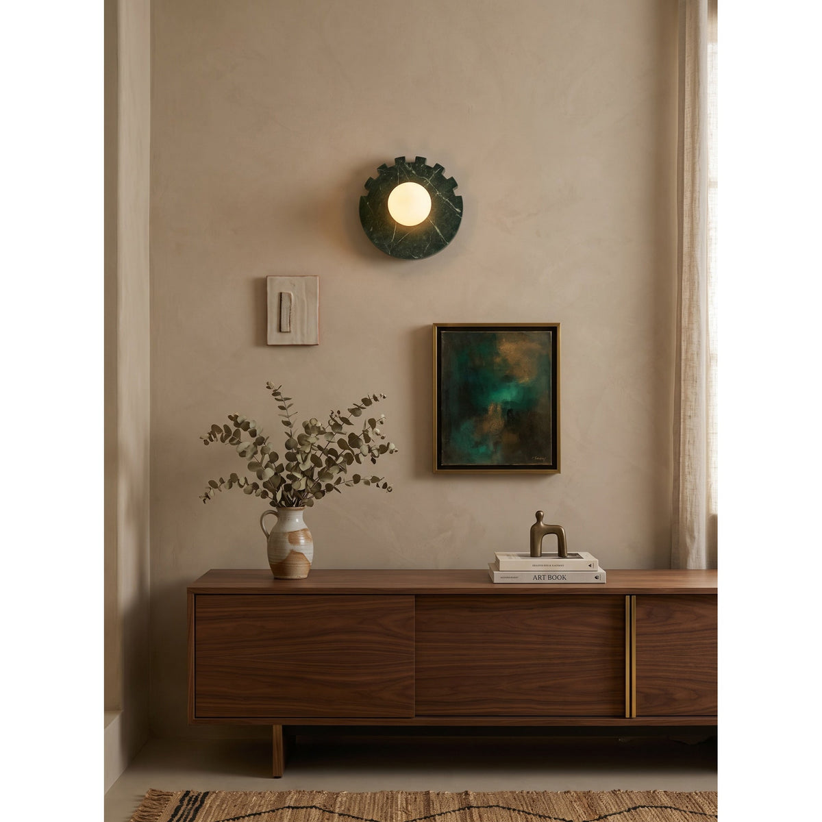 Checkered Disc Wall Sconce