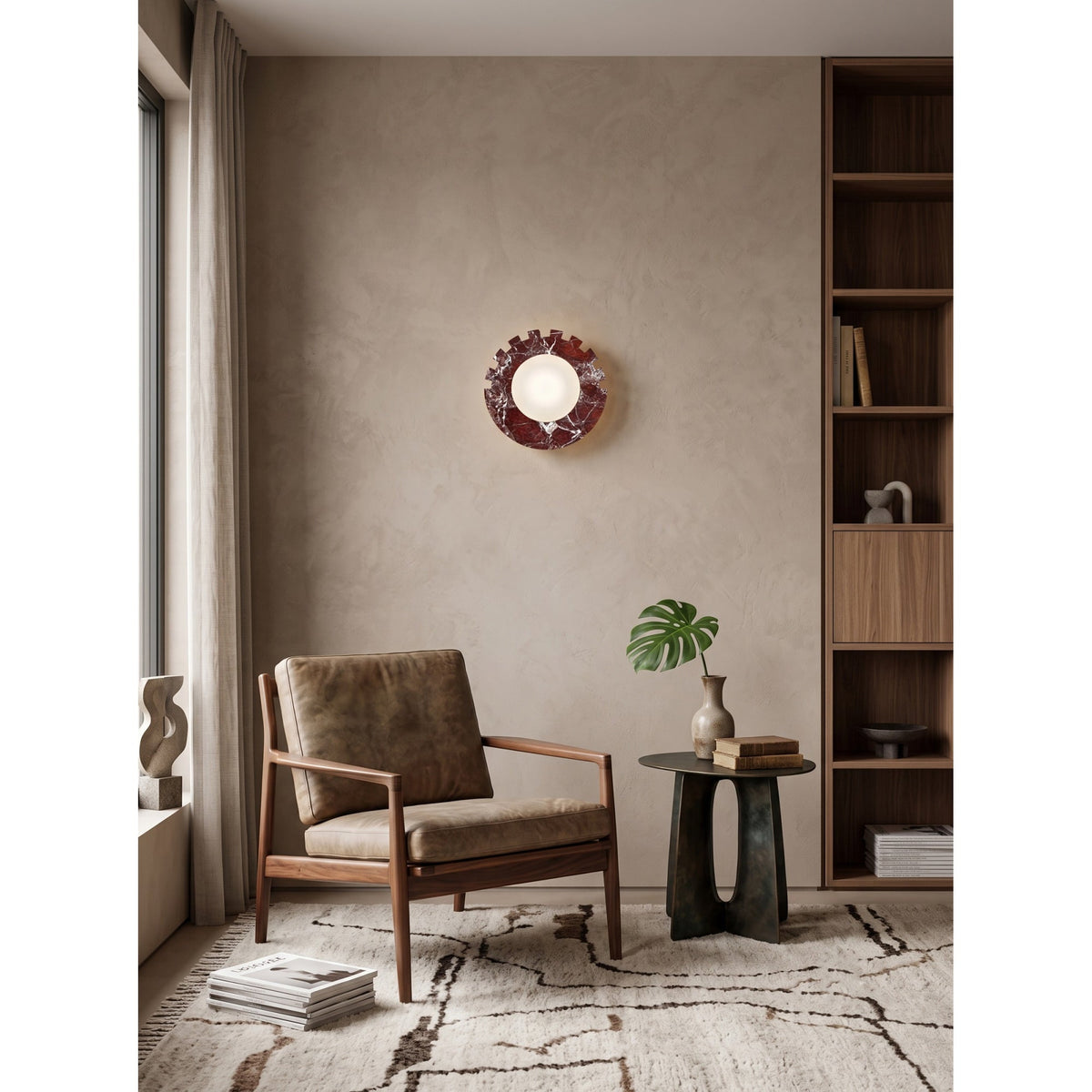 Checkered Disc Wall Sconce