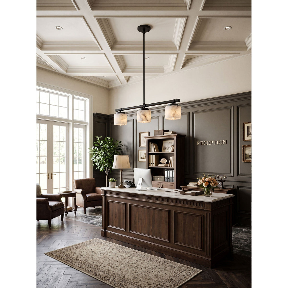 Devon Linear Alabaster Pendant Lamp