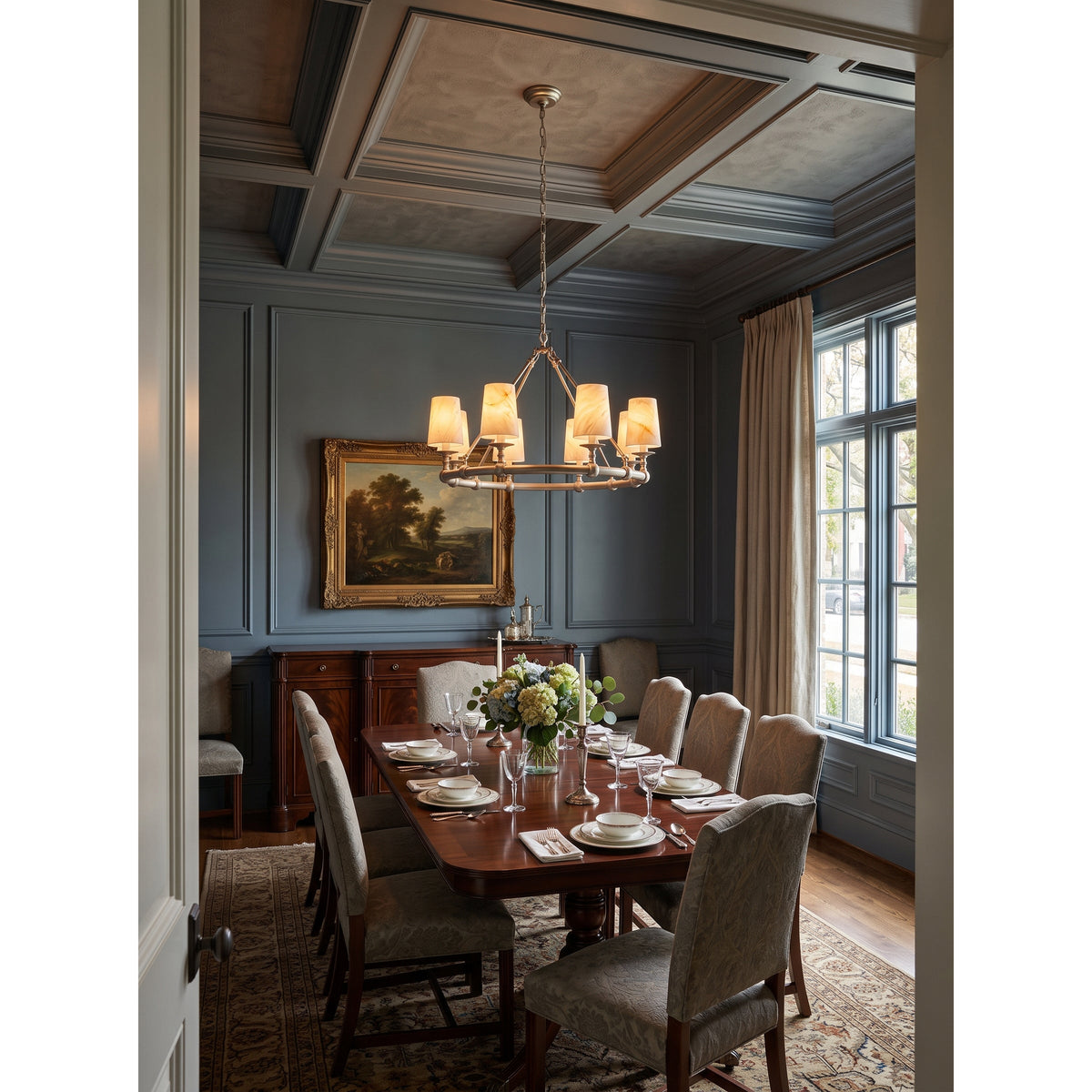 Devon Round Alabaster Chandelier