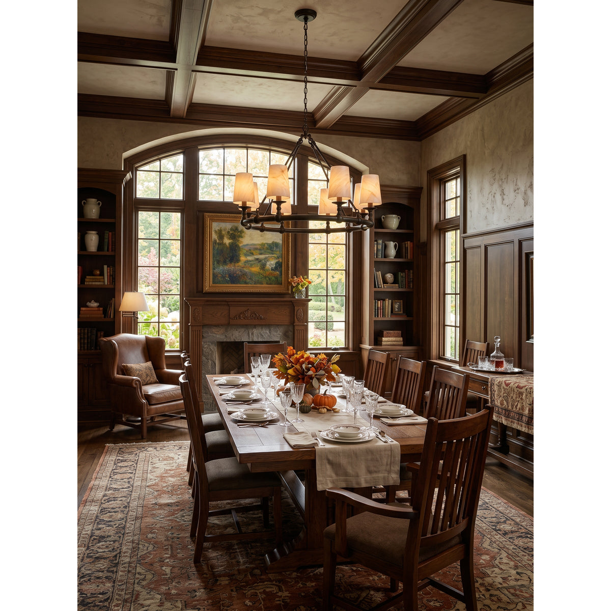 Devon Round Alabaster Chandelier
