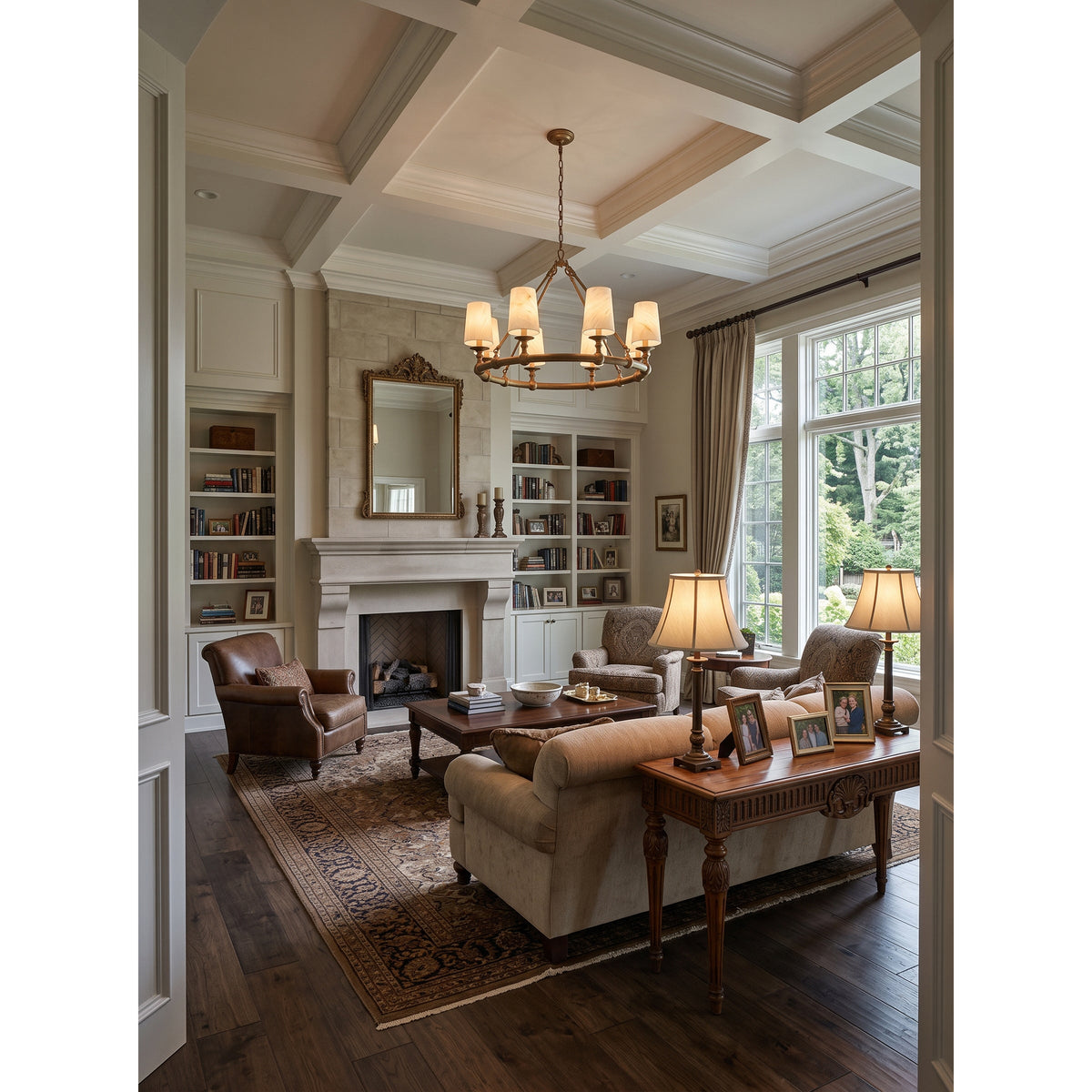 Devon Round Alabaster Chandelier