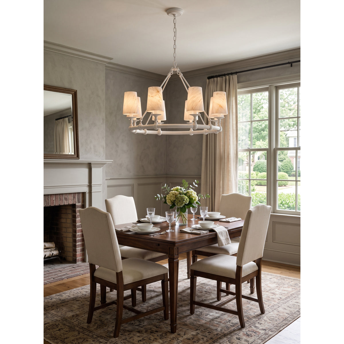 Devon Round Alabaster Chandelier