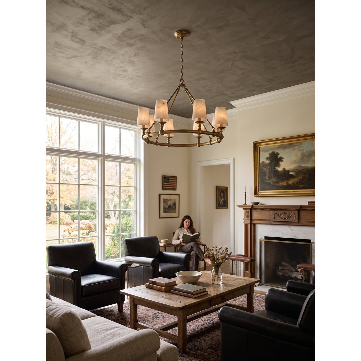 Devon Round Alabaster Chandelier