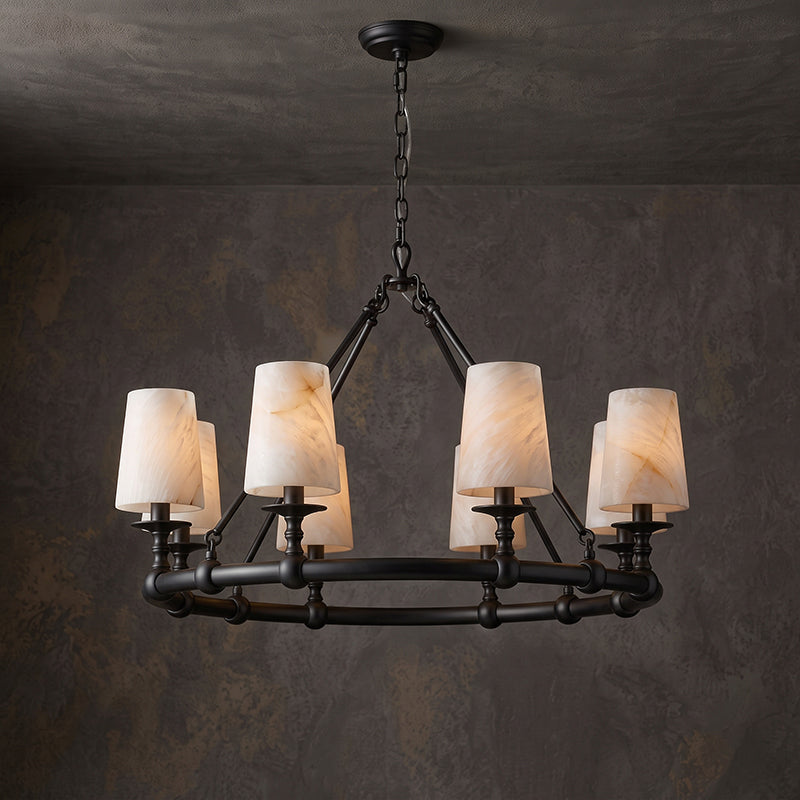 Devon Round Alabaster Chandelier