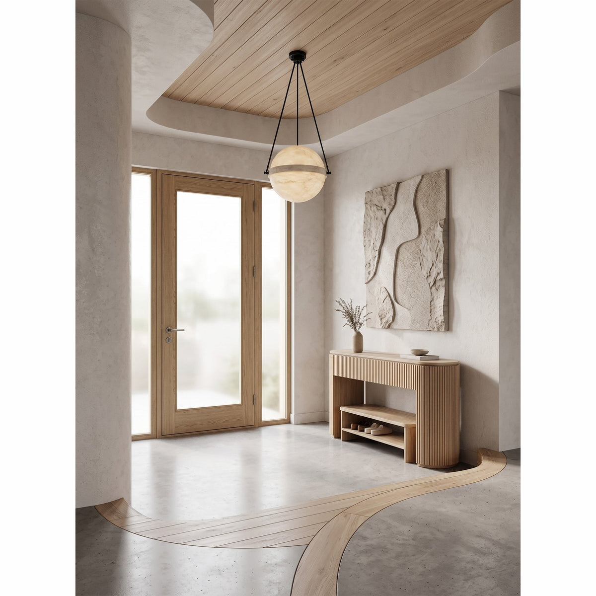 Ecliptane Orbital Alabaster Pendant Lamp