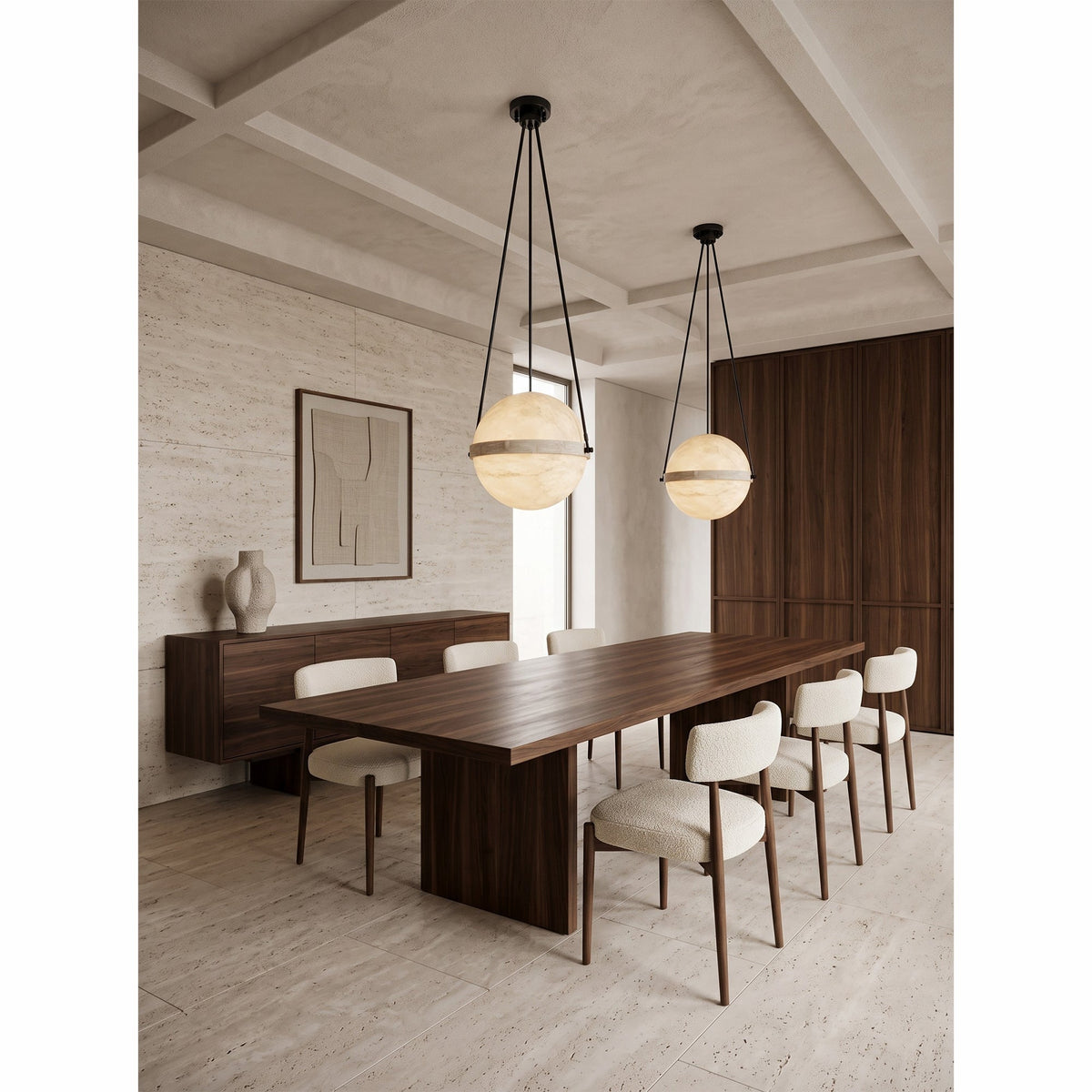 Ecliptane Orbital Alabaster Pendant Lamp