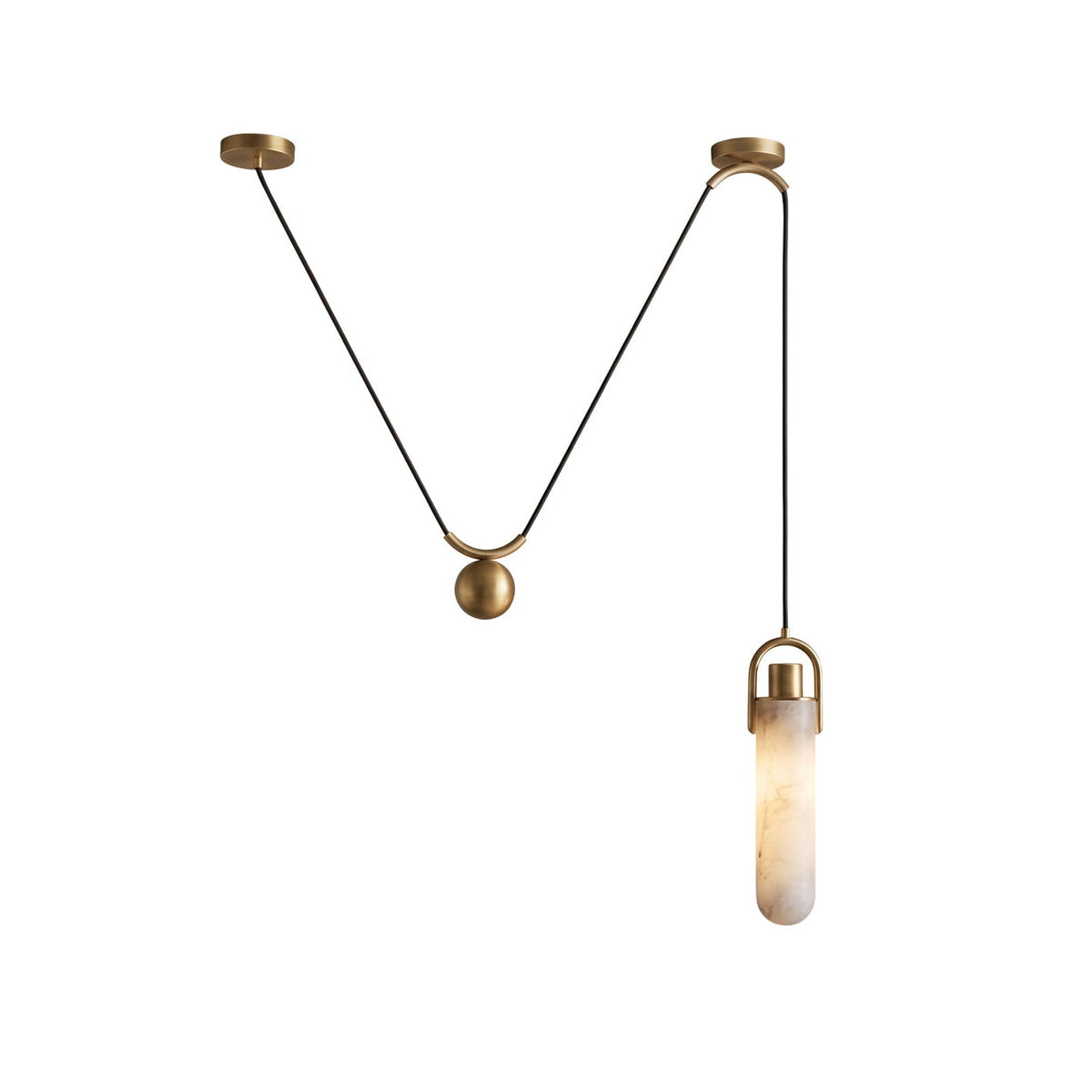 Flint Alabaster Counterweight Pendant Lamp