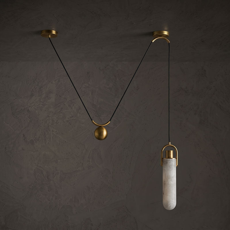 Flint Alabaster Counterweight Pendant Lamp