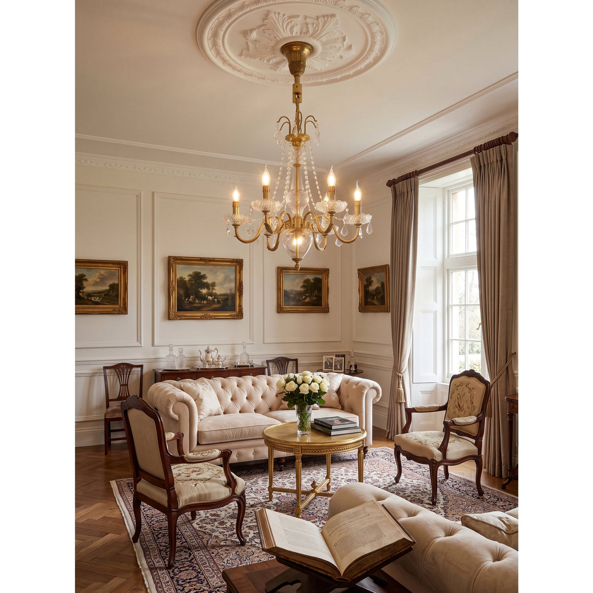 Fontainebleau Brass Chandelier