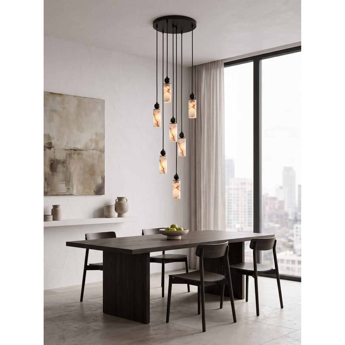 Harlin Alabaster Cluster Chandelier