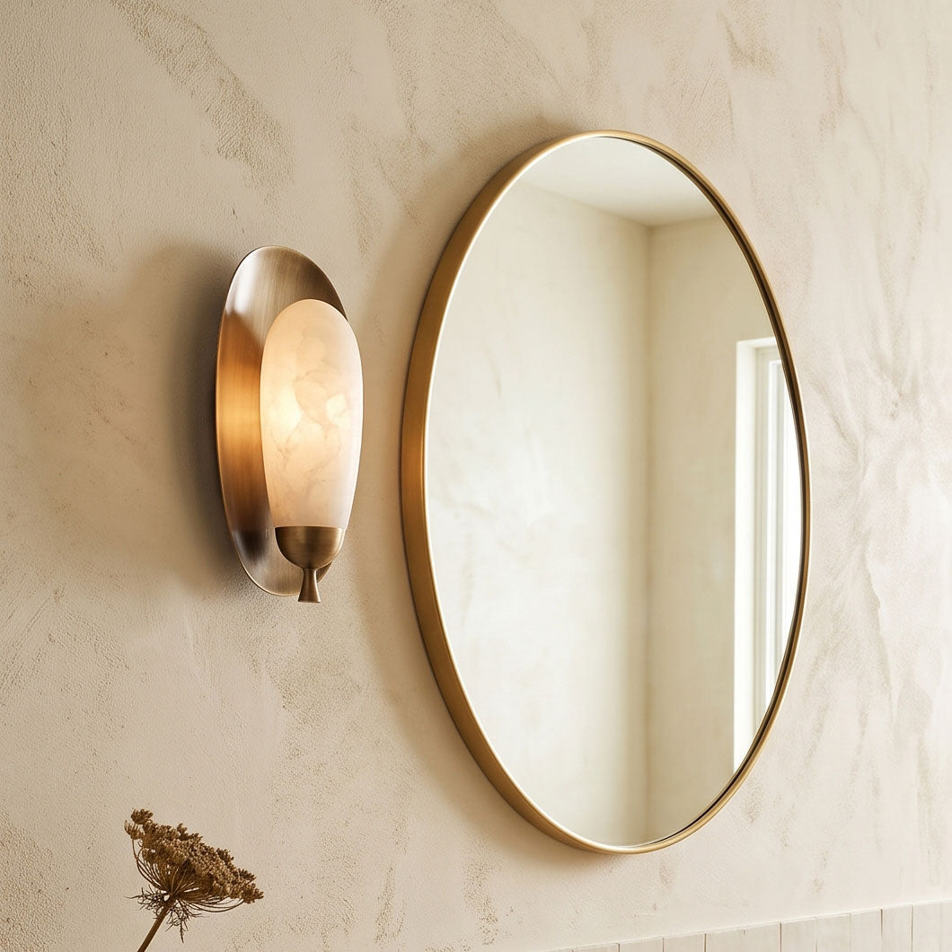 Laurel Blossom Alabaster Wall Sconce