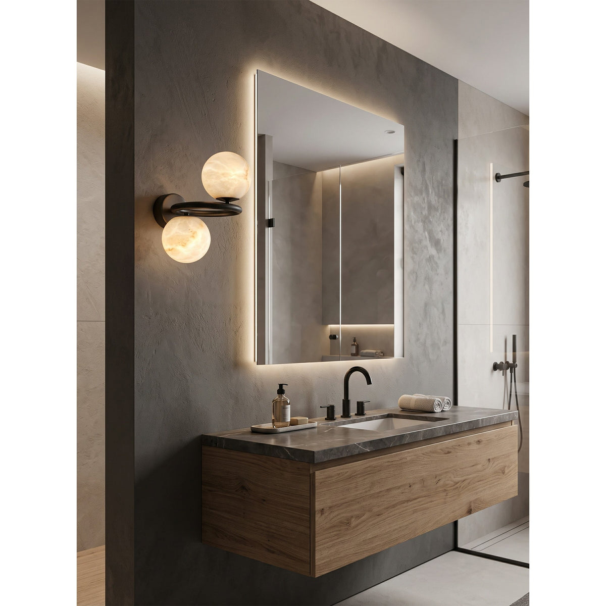 Lunavelle Alabaster Wall Sconce