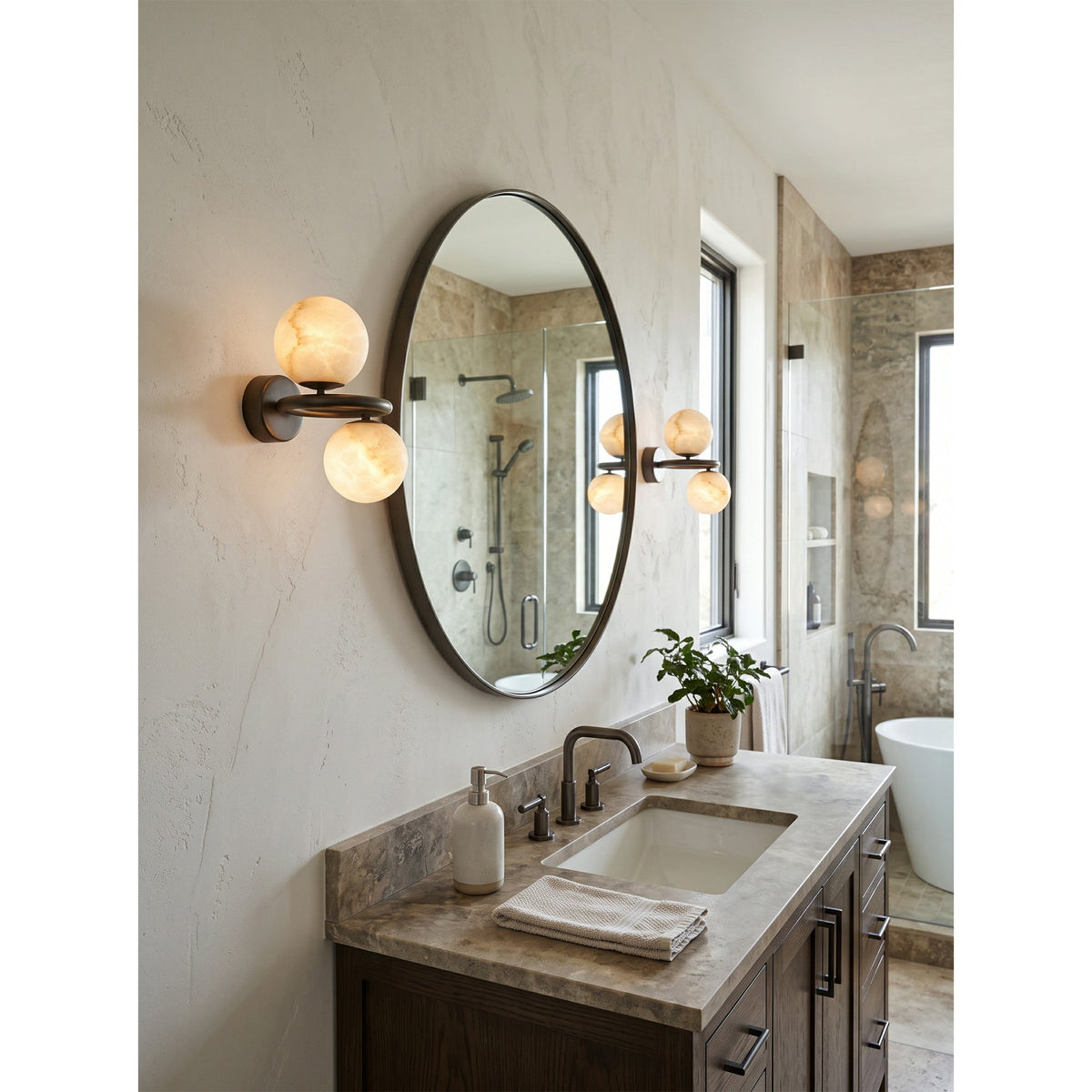 Lunavelle Alabaster Wall Sconce