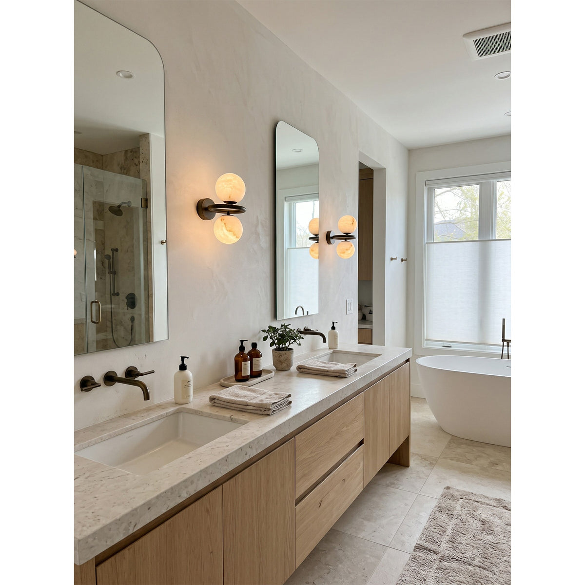 Lunavelle Alabaster Wall Sconce
