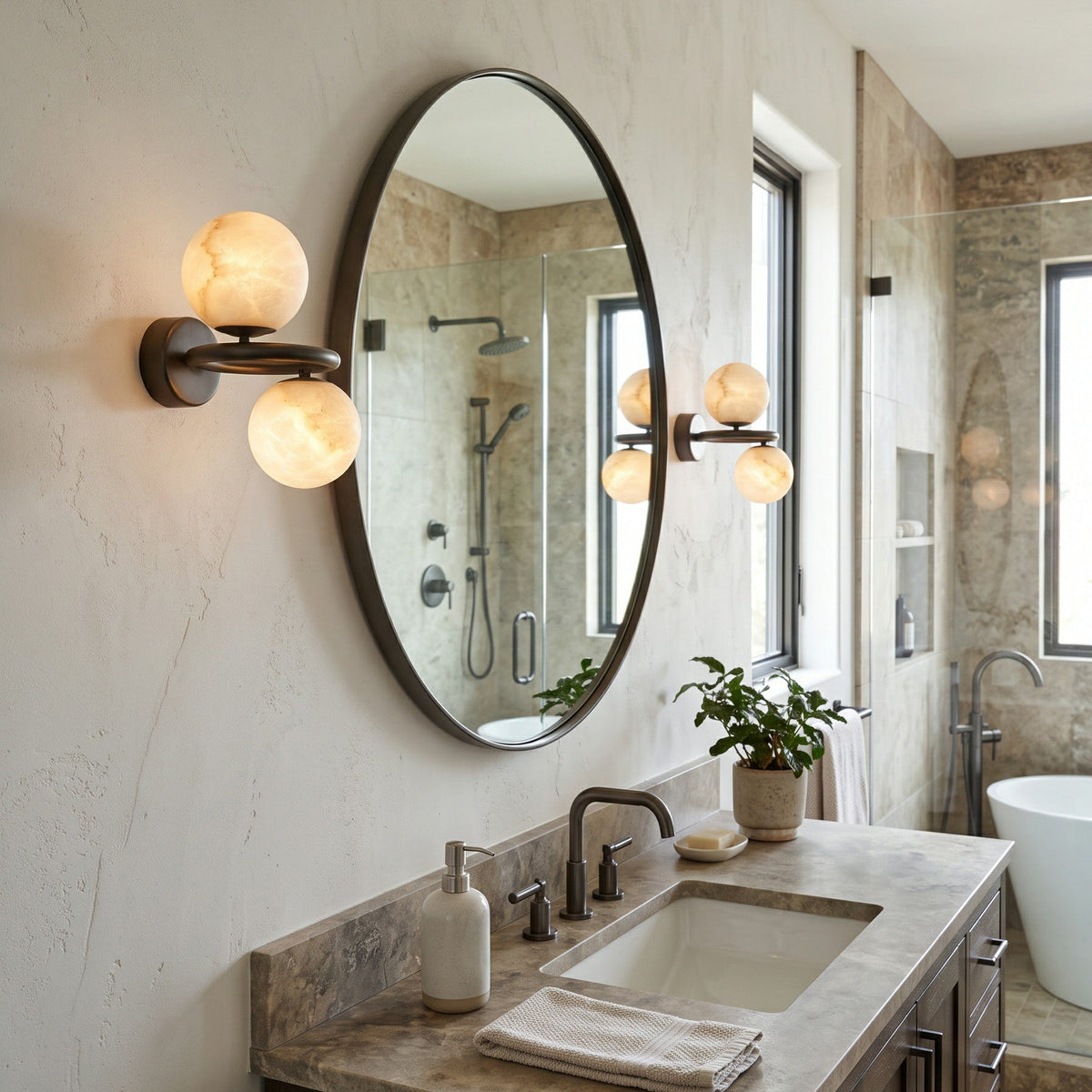 Lunavelle Alabaster Wall Sconce