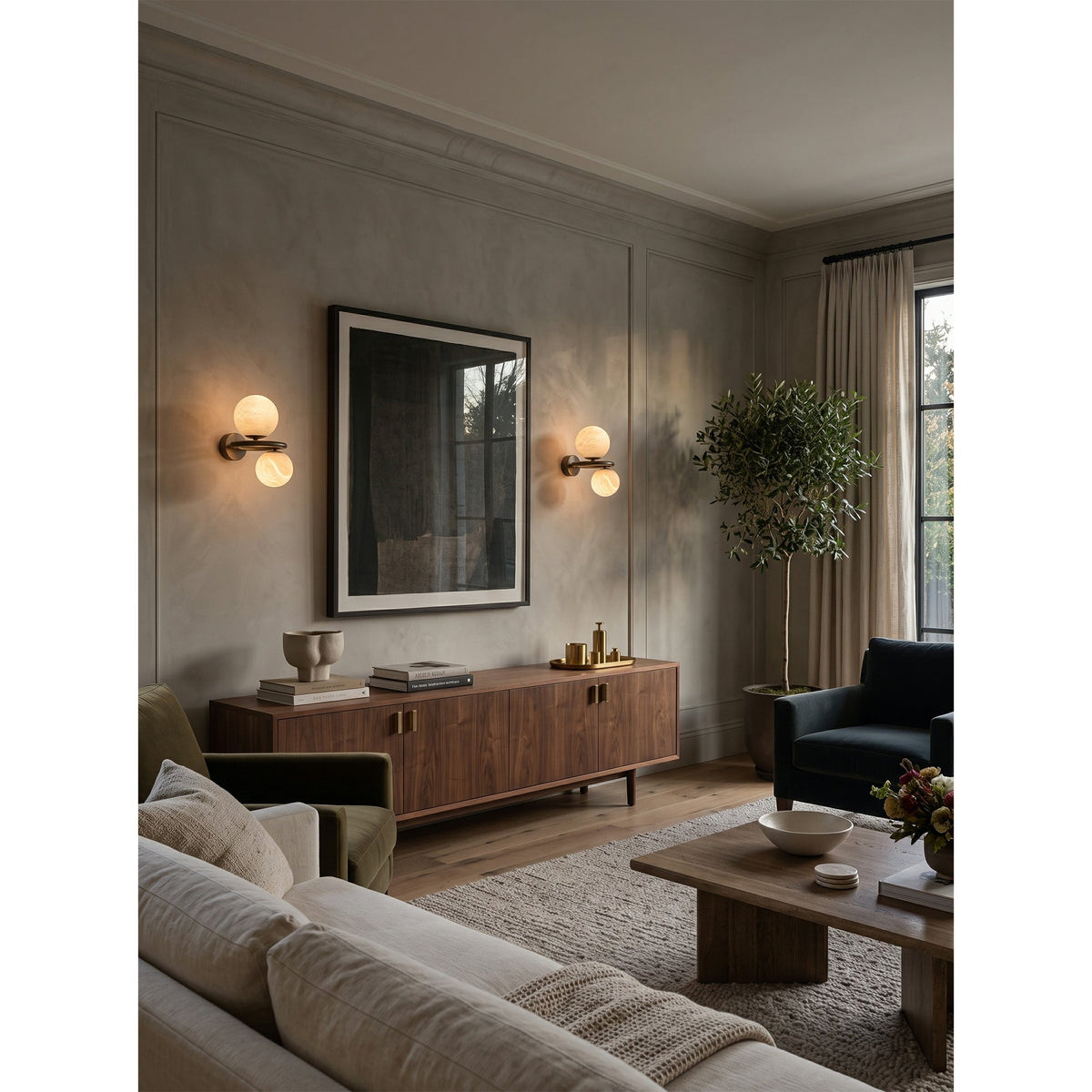 Lunavelle Alabaster Wall Sconce