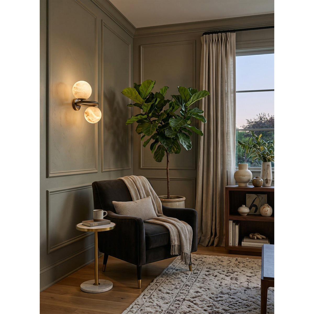 Lunavelle Alabaster Wall Sconce