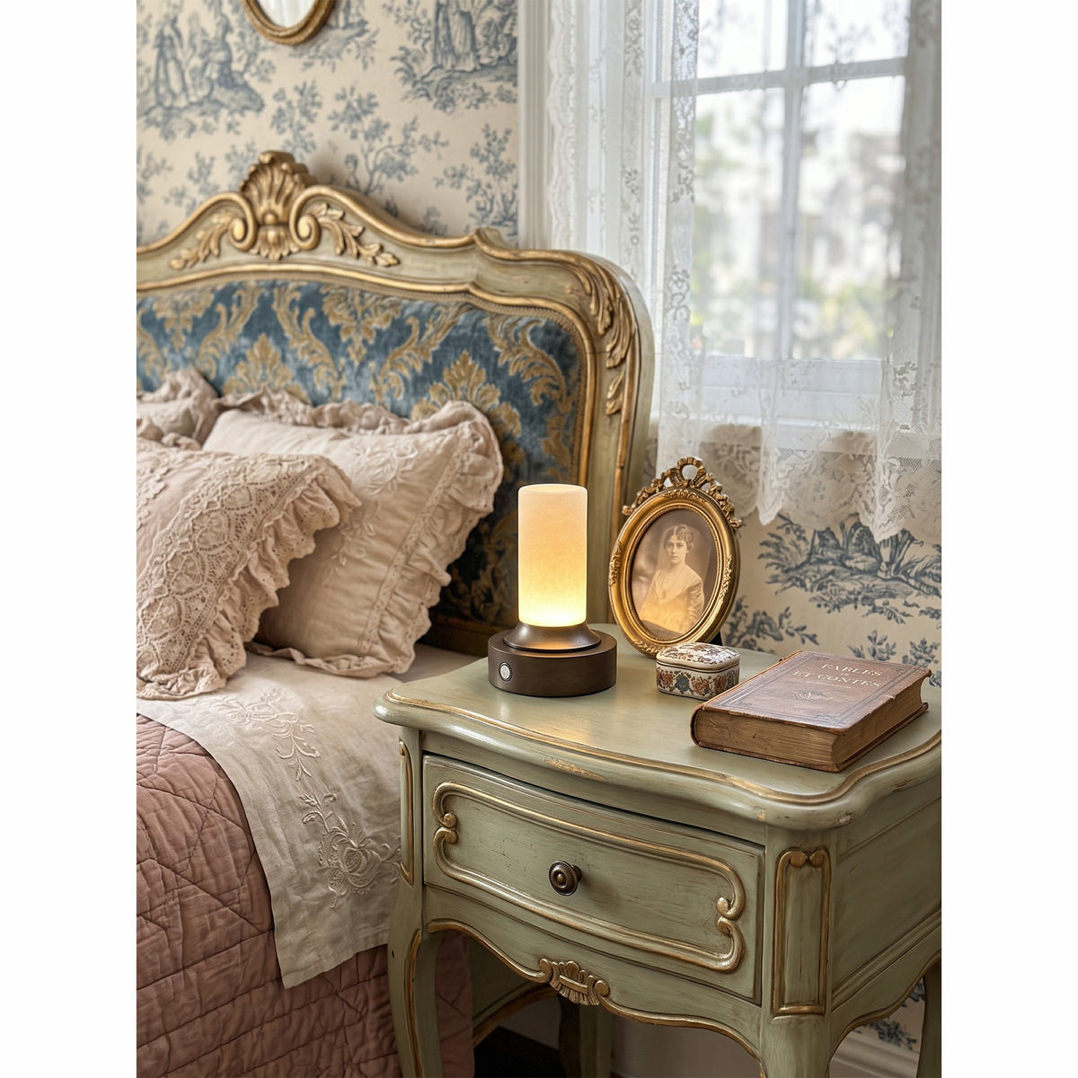 Lunerva Alabaster Table Lamp (Built-in Battery)