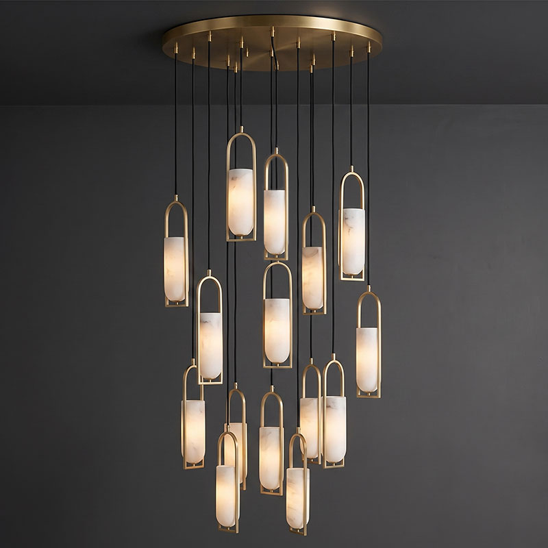 Melange Alabaster Cluster Chandelier