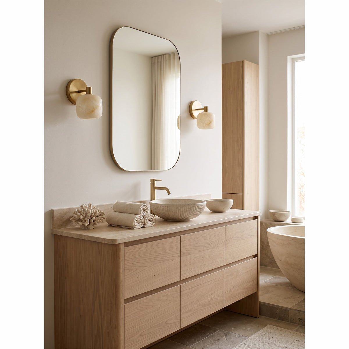 Mirevane Alabaster Wall Sconce