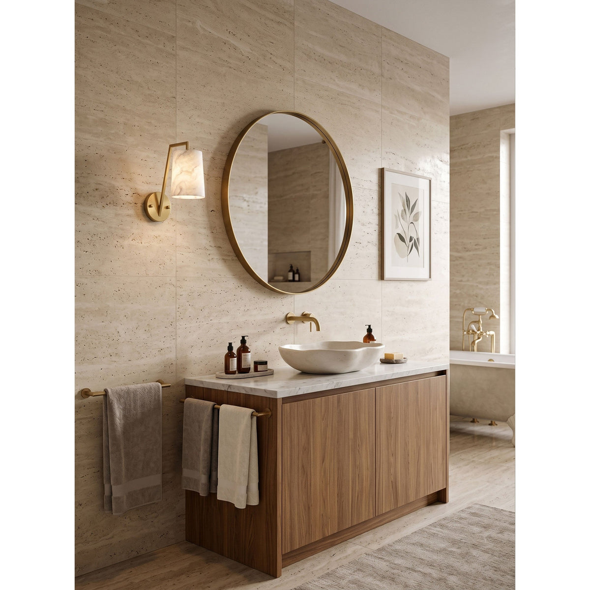 Monty Alabaster Wall Sconce