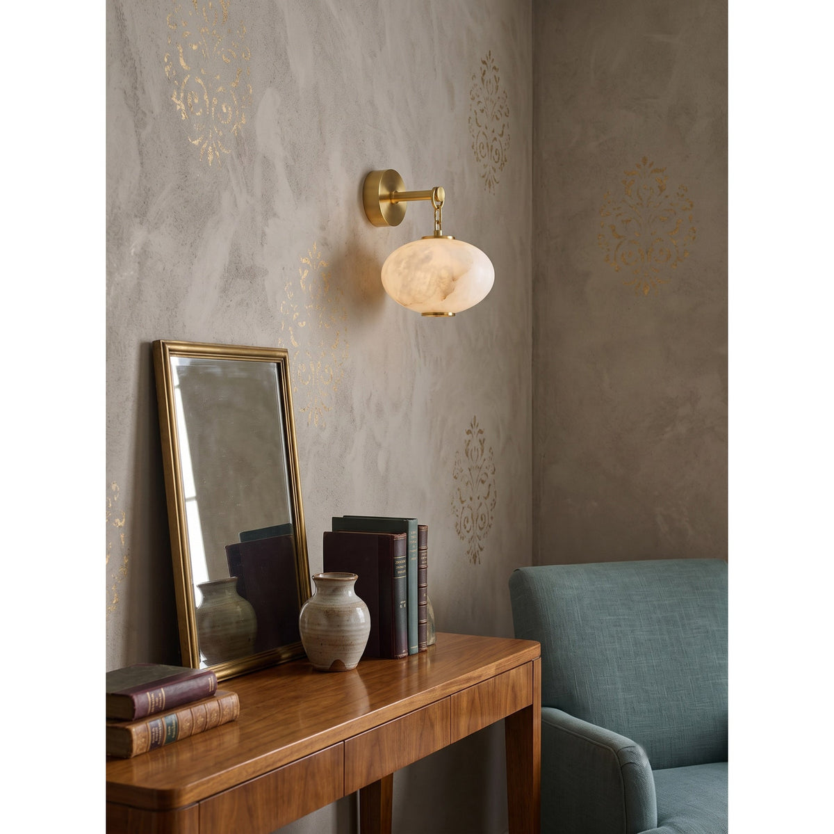 Nephele Alabaster Wall Sconce