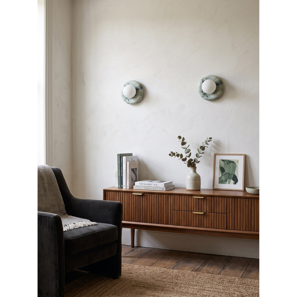 Novi Marble Travertine Wall Sconce