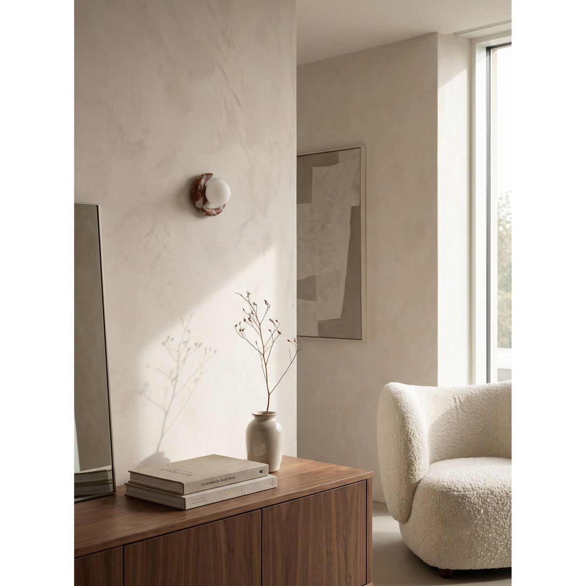 Novi Marble Travertine Wall Sconce