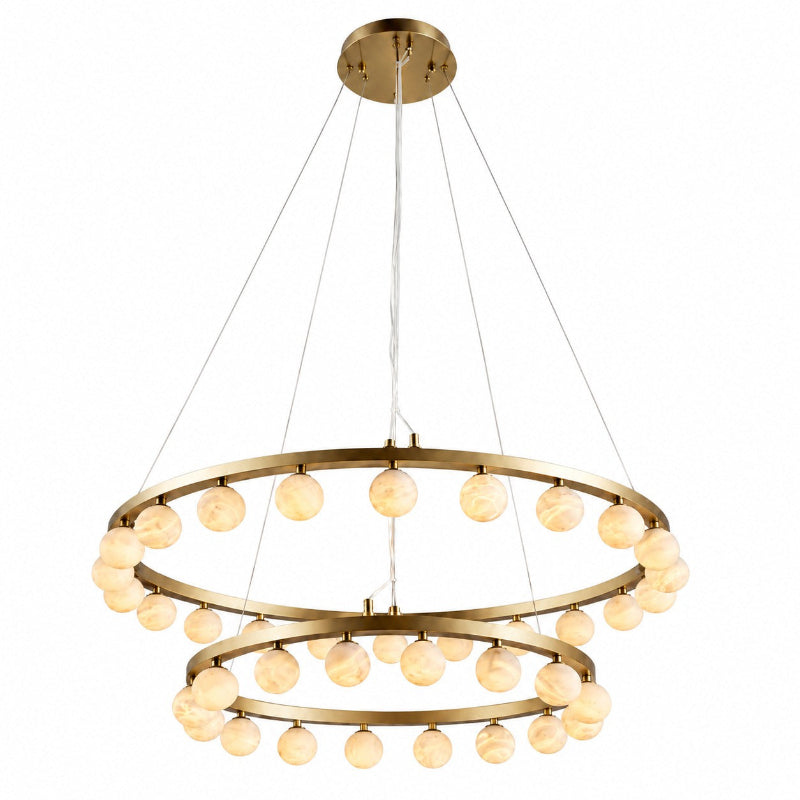 Orlienne Double Ring Alabaster Chandelier