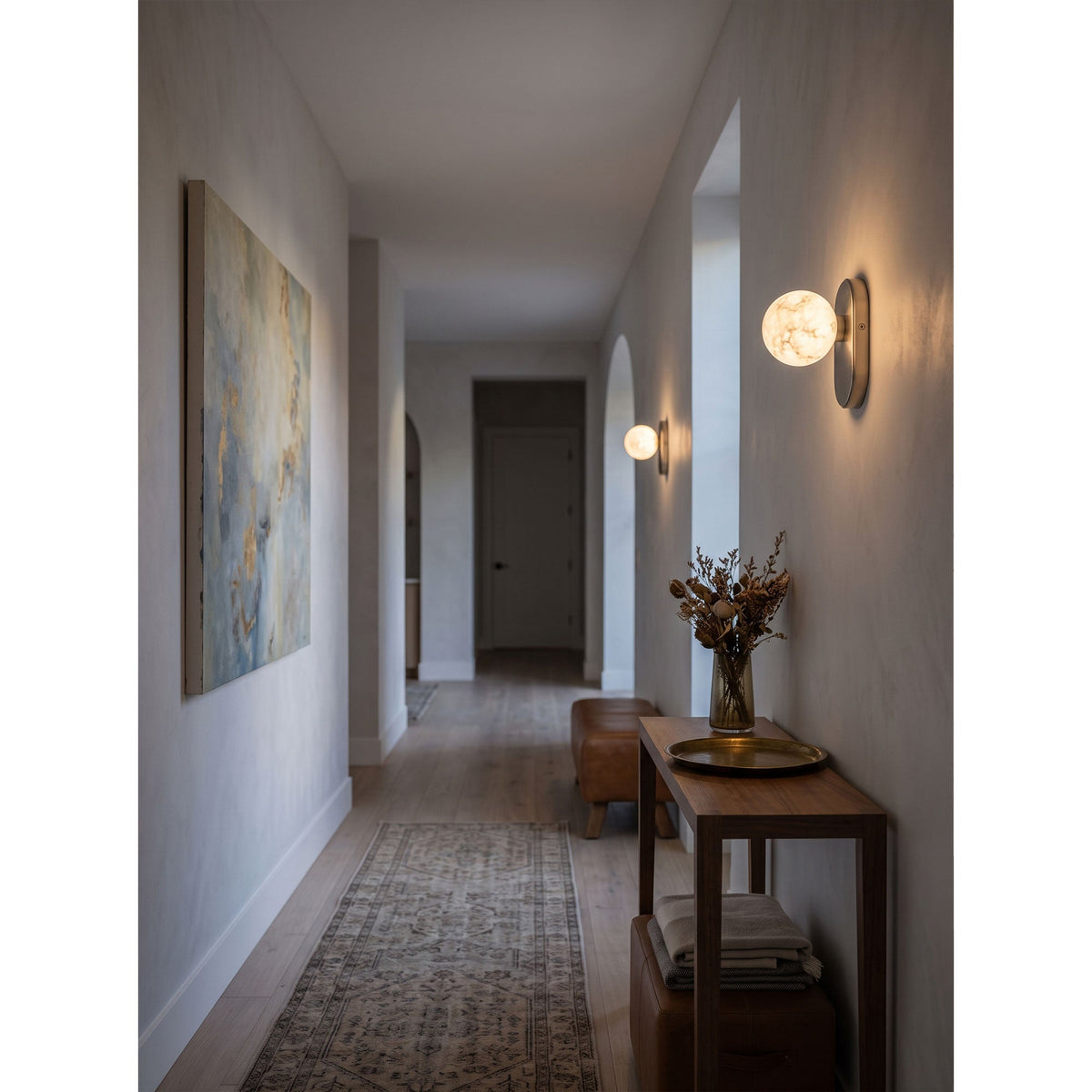 Paola Orb Alabaster Wall Sconce