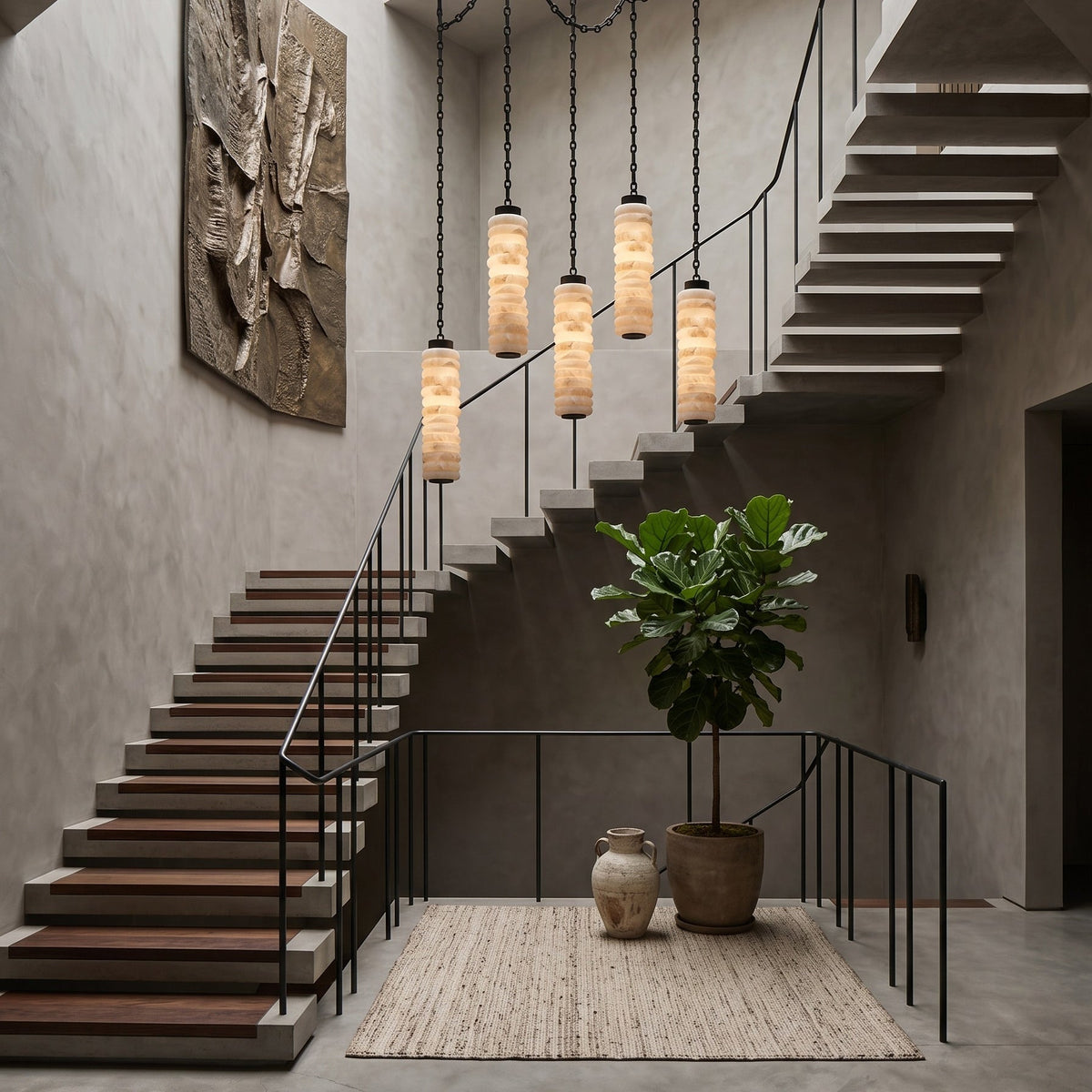 Payson Chain Alabaster Chandelier