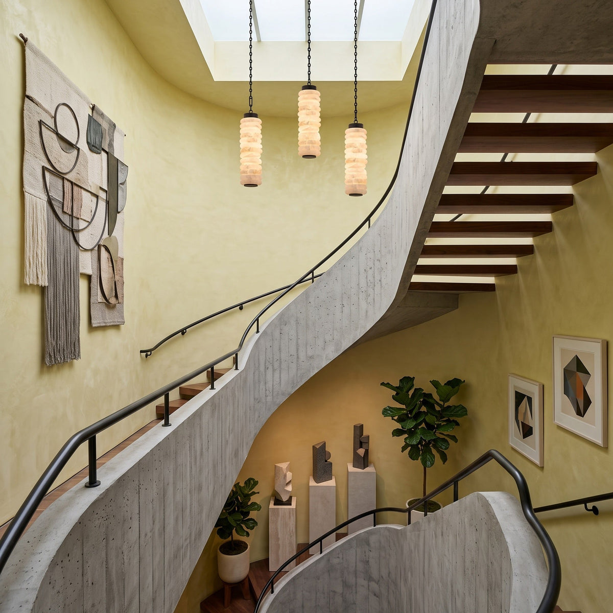 Payson Chain Alabaster Chandelier