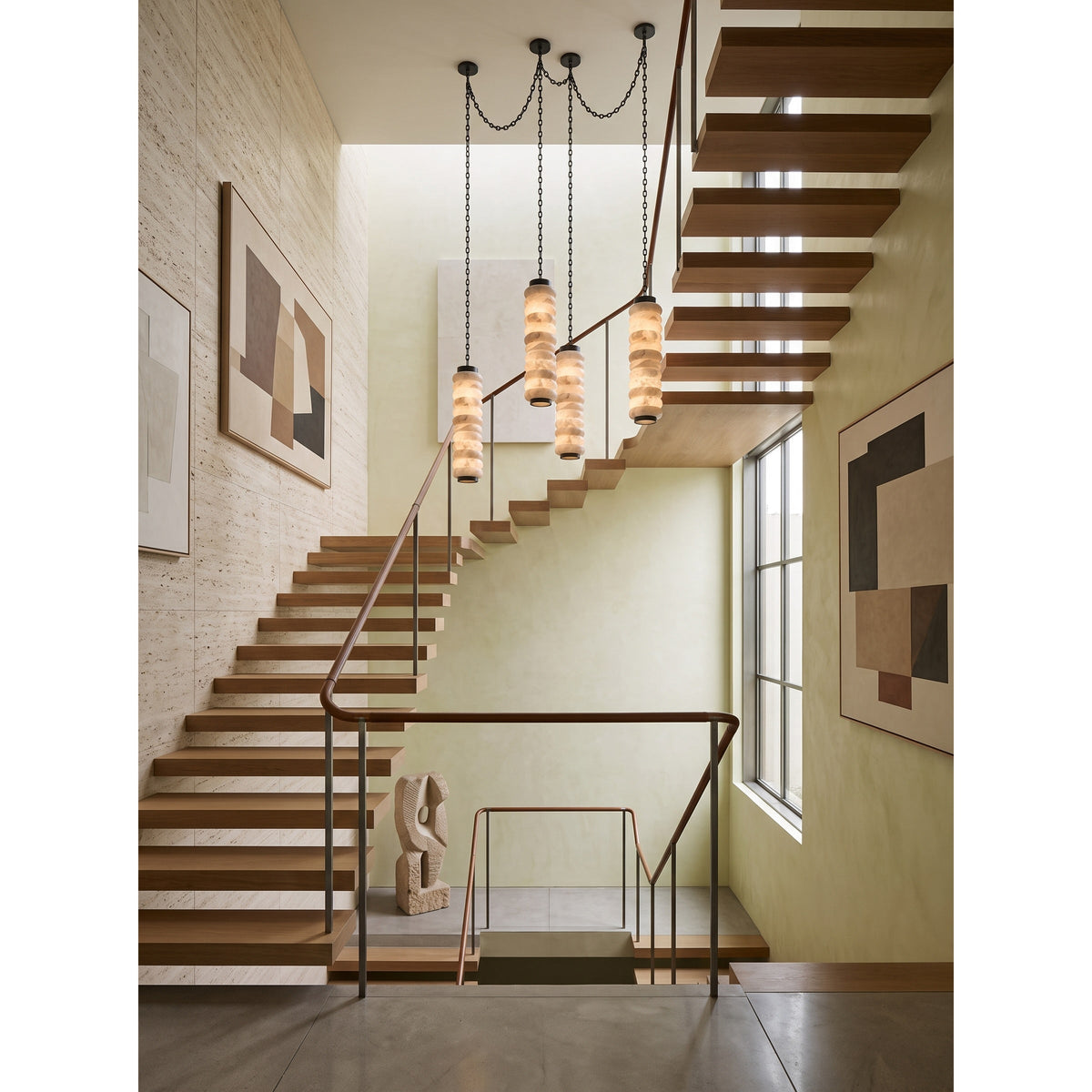 Payson Chain Alabaster Chandelier