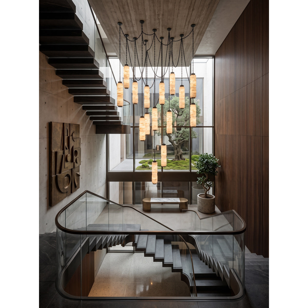 Payson Chain Alabaster Chandelier