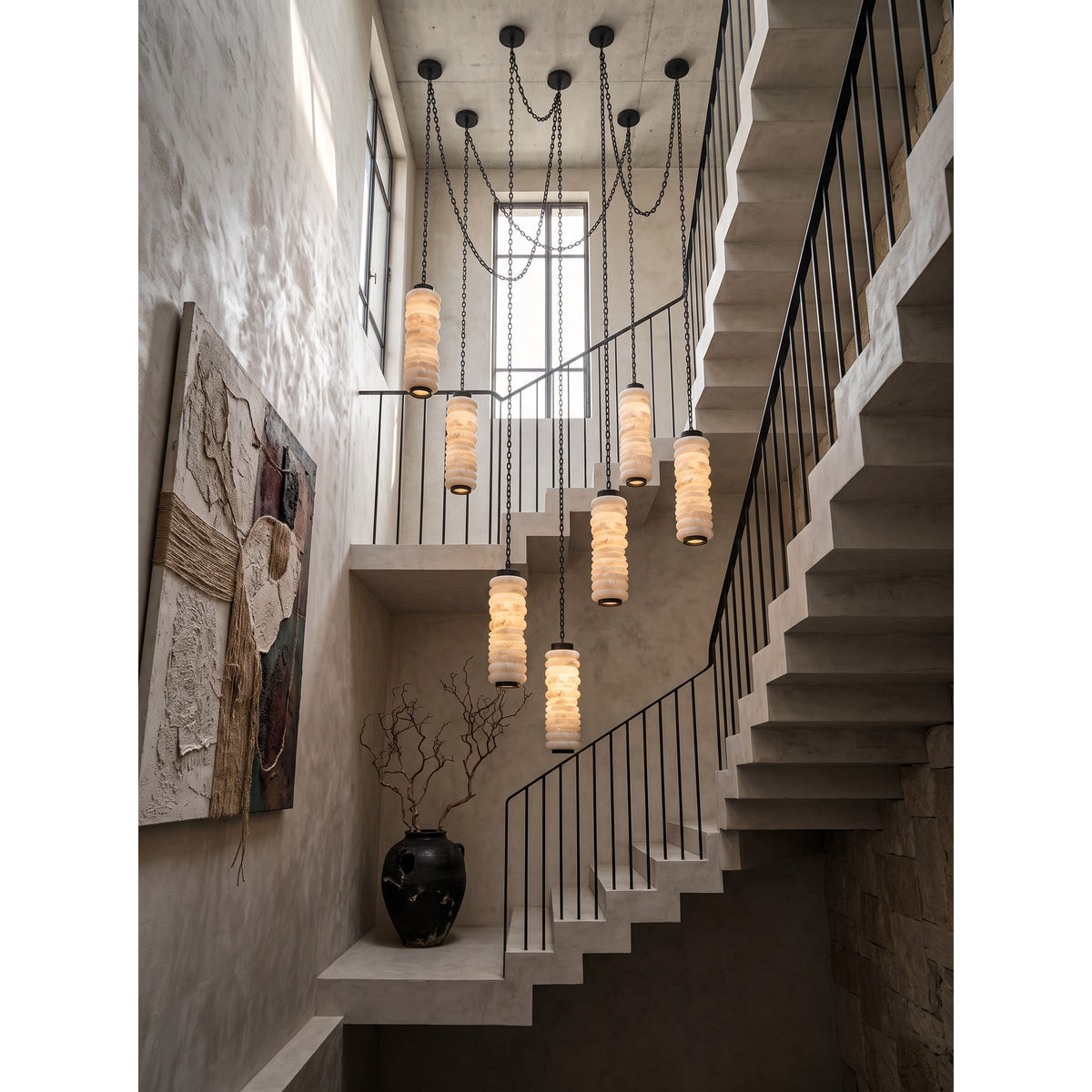 Payson Chain Alabaster Chandelier