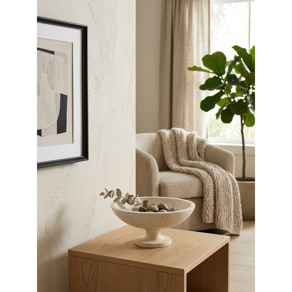 Savannah Stone Pedestal Bowl
