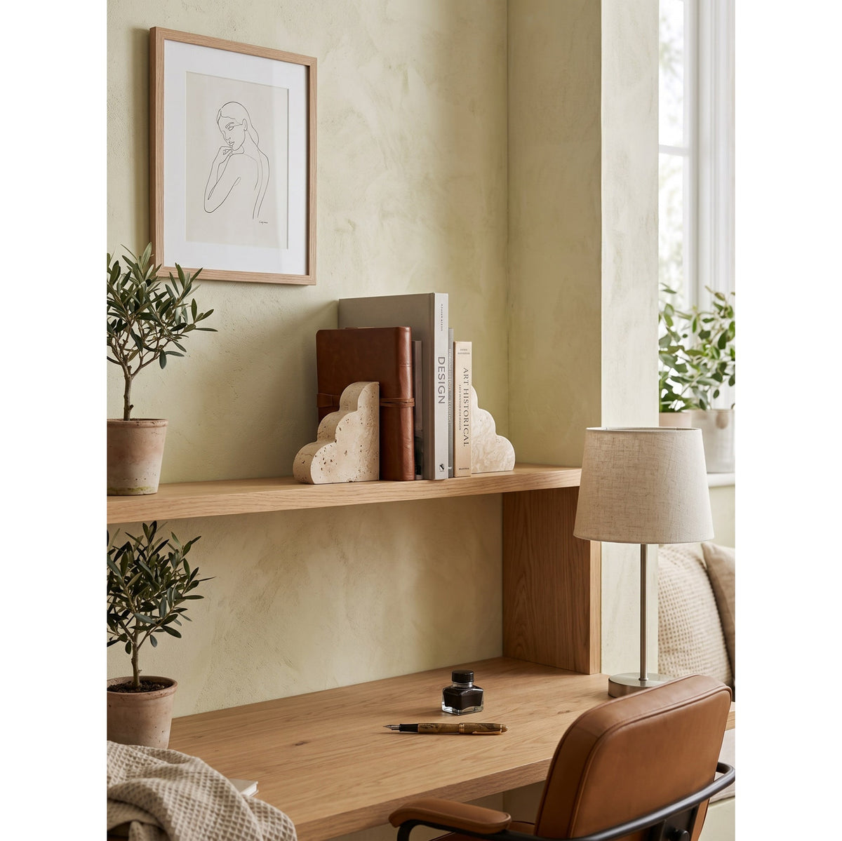 Scala Travertine Bookends