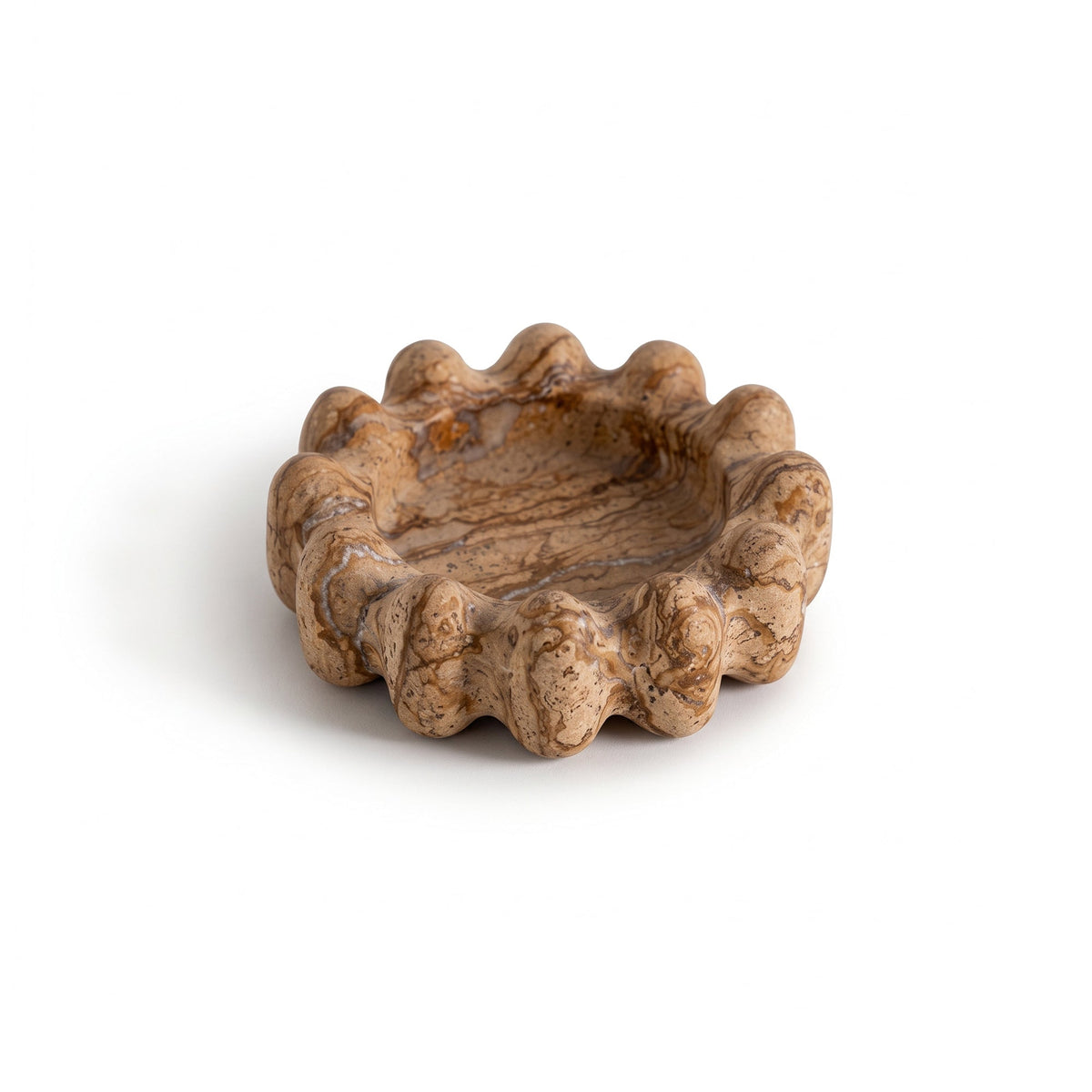 Scalloped Marble Catchall Dish