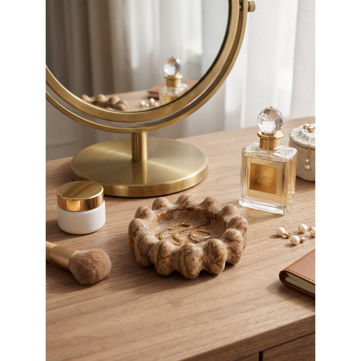 Scalloped Marble Catchall Dish
