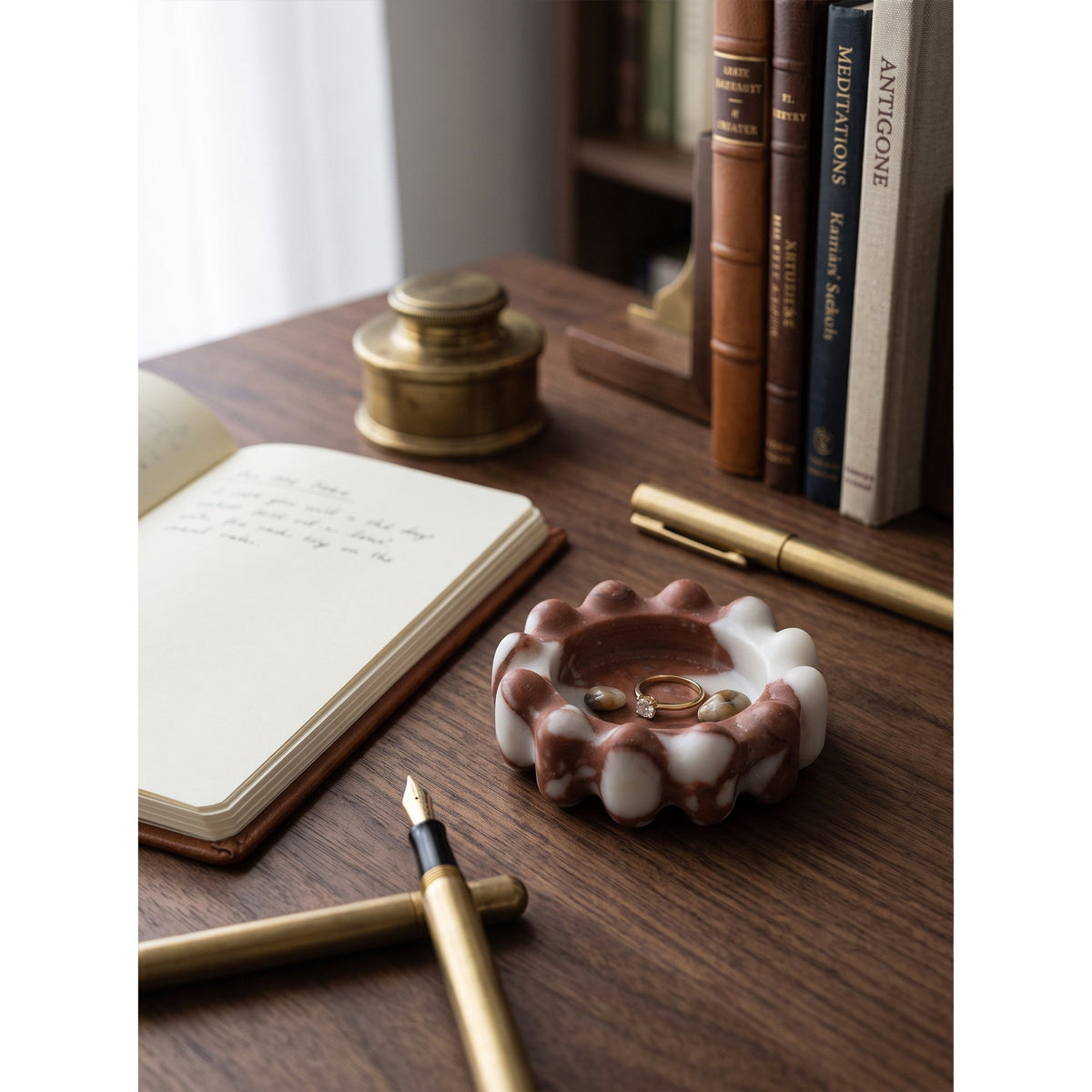 Scalloped Marble Catchall Dish