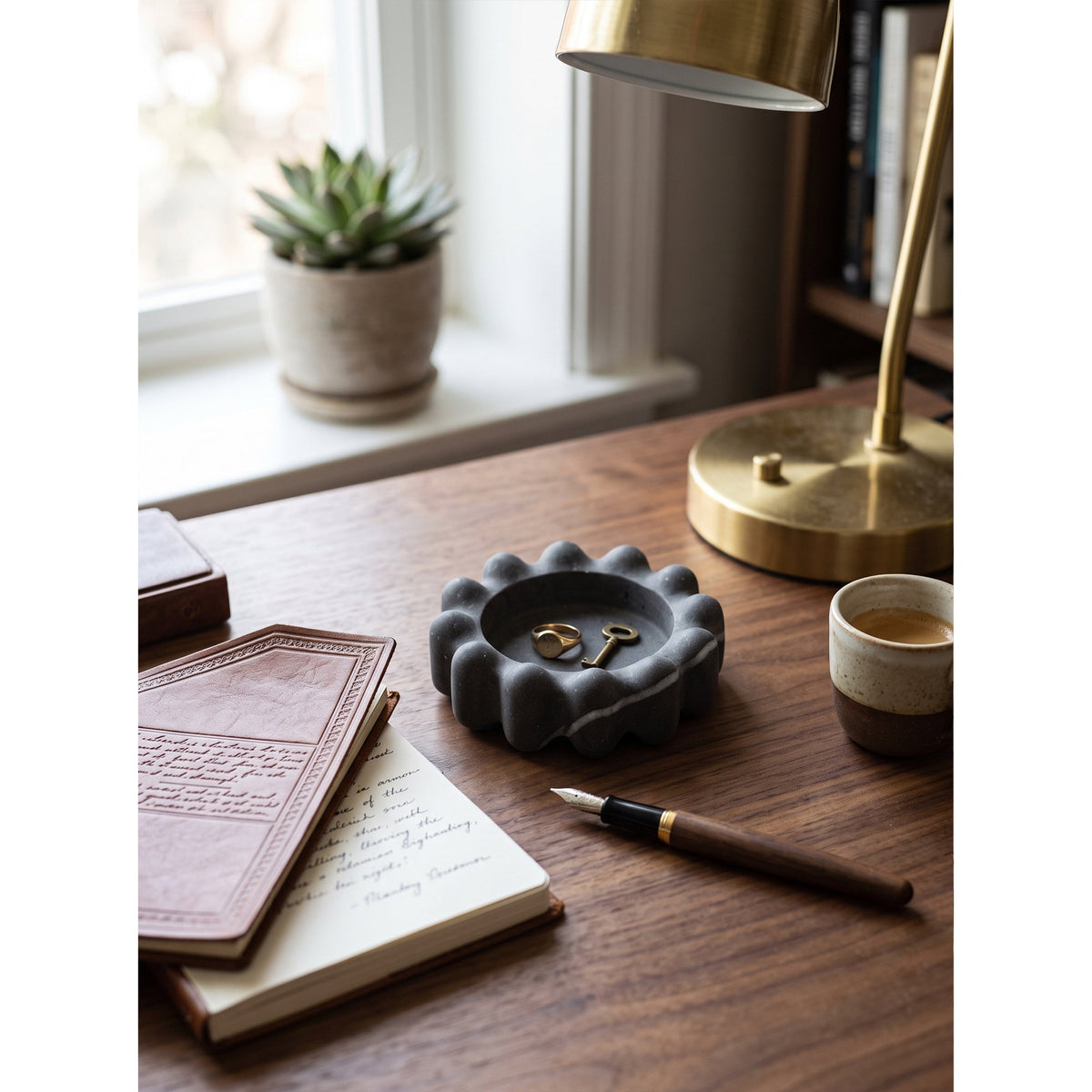 Scalloped Marble Catchall Dish